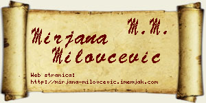 Mirjana Milovčević vizit kartica
